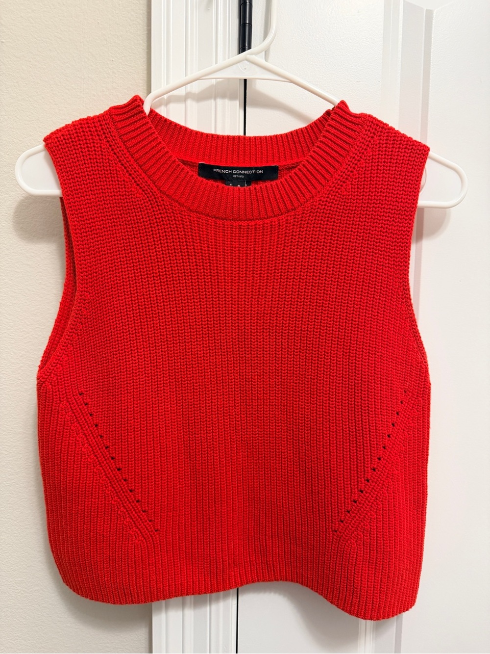 French Connection Bright Red Sleeveless Knit Vest